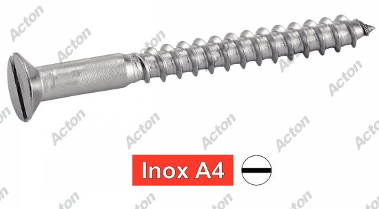 Vis à bois tête fraisée fendue inox A4 - DIN 97 Acton