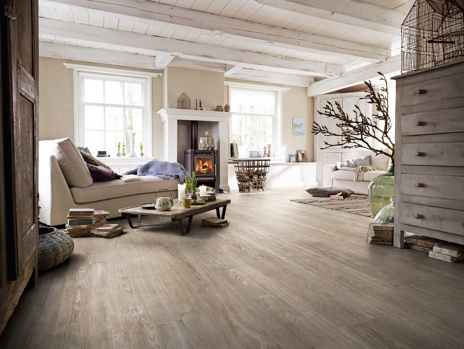 Sol stratifié Meister LL 250 White grey oak 06277