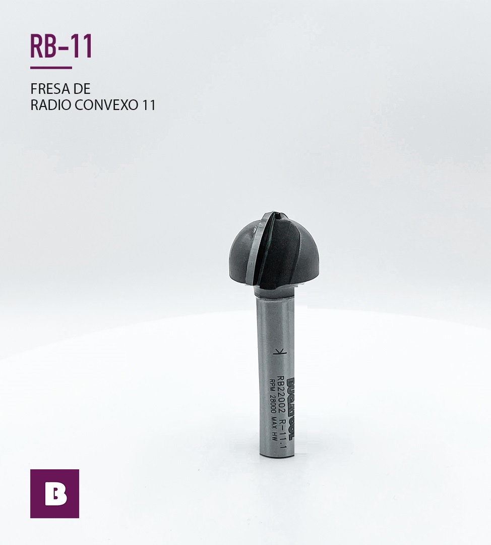 Fraise à rayon convexe S8 D22 R11 à 2 lames