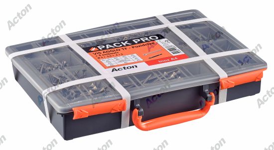 Coffret vba tête fraisée pozidrive + + embouts inox A4 Acton 3