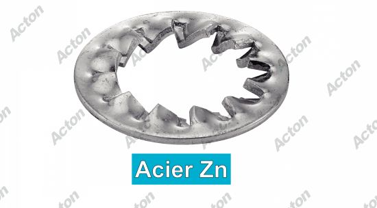 Rondelle -eventail- à dentures interieures jz acier zingué blanc