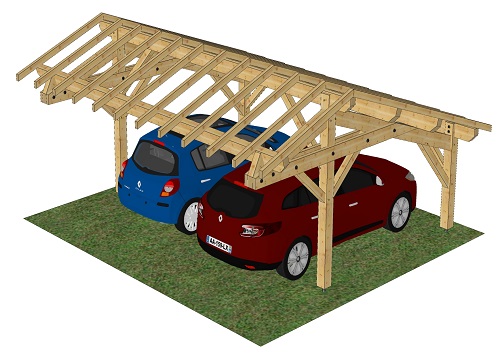Carport en épicéa Grand Som