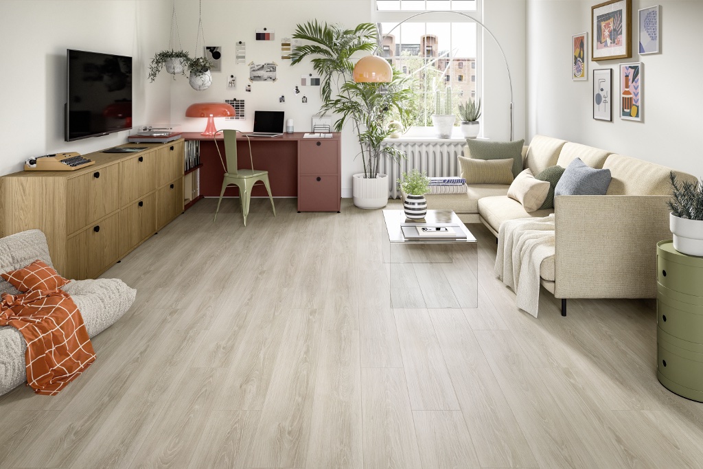 Lame de sol stratifié EGGER Light Grey Newport Oak 2