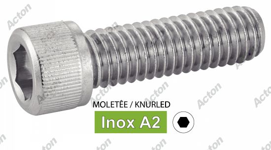 Vis à métaux DIN 912 tête cylindrique six pans creux inox A2 Acton 4