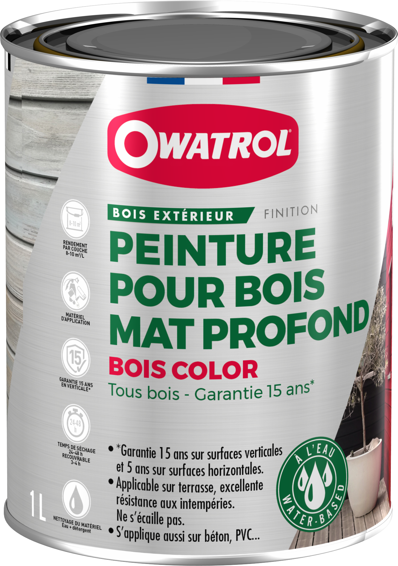 Peinture bois extérieur opaque mate Owatrol Bois Color