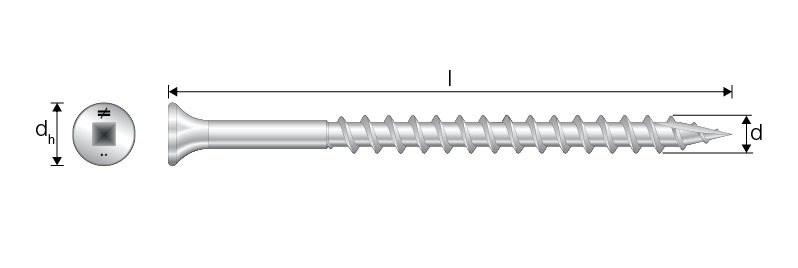 SS3DSC Vis pour terrasse bois résineux - Inox A2 3