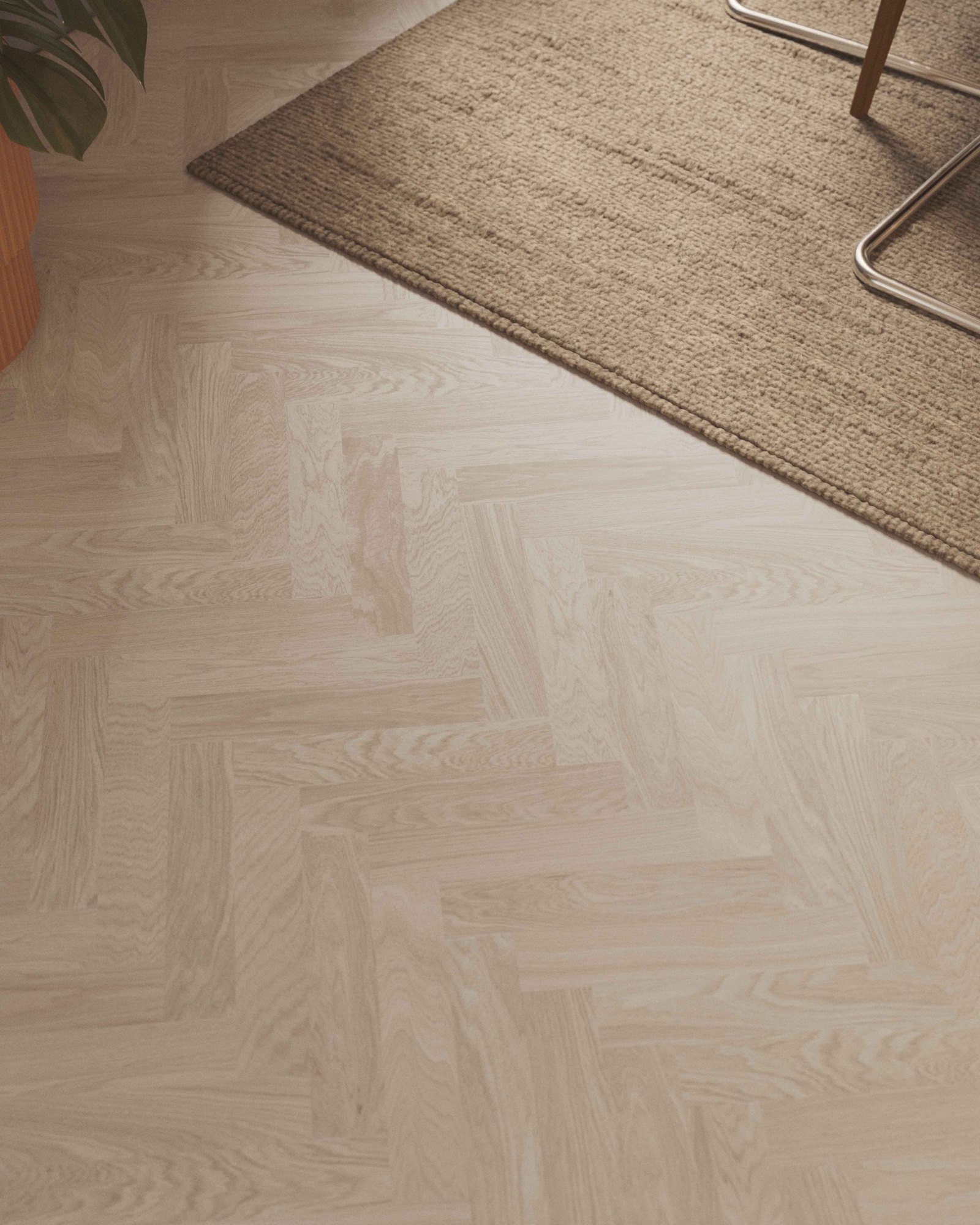 Parquet bâton rompu Bjelin Woodura Boden chêne Powder White classique 3