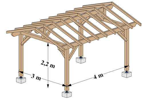 Carport en épicéa Moucherolle 2