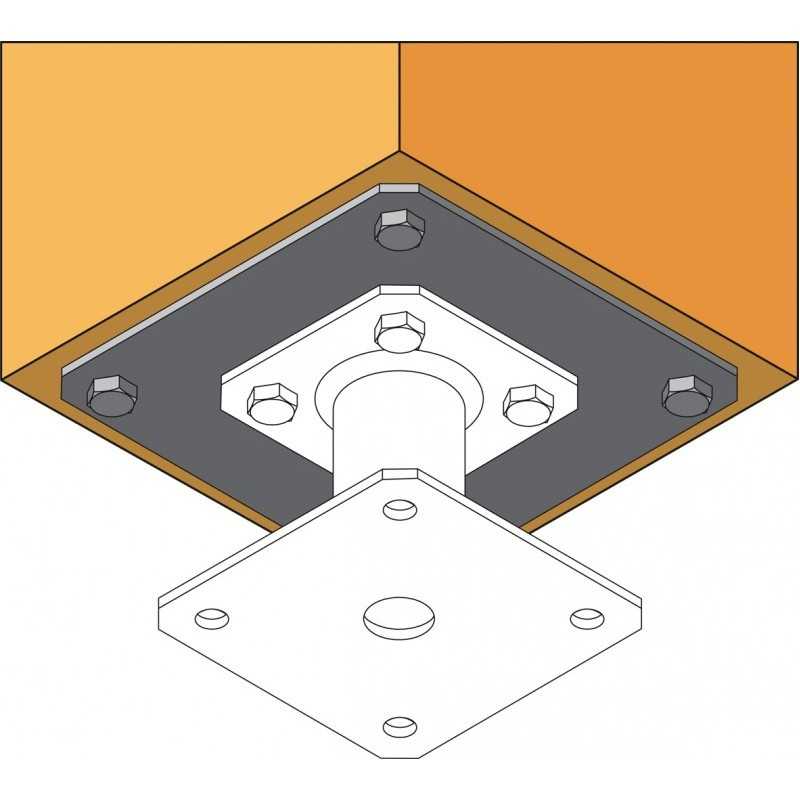 Platine optionnelle 180x180 Pour Pied de Poteau
