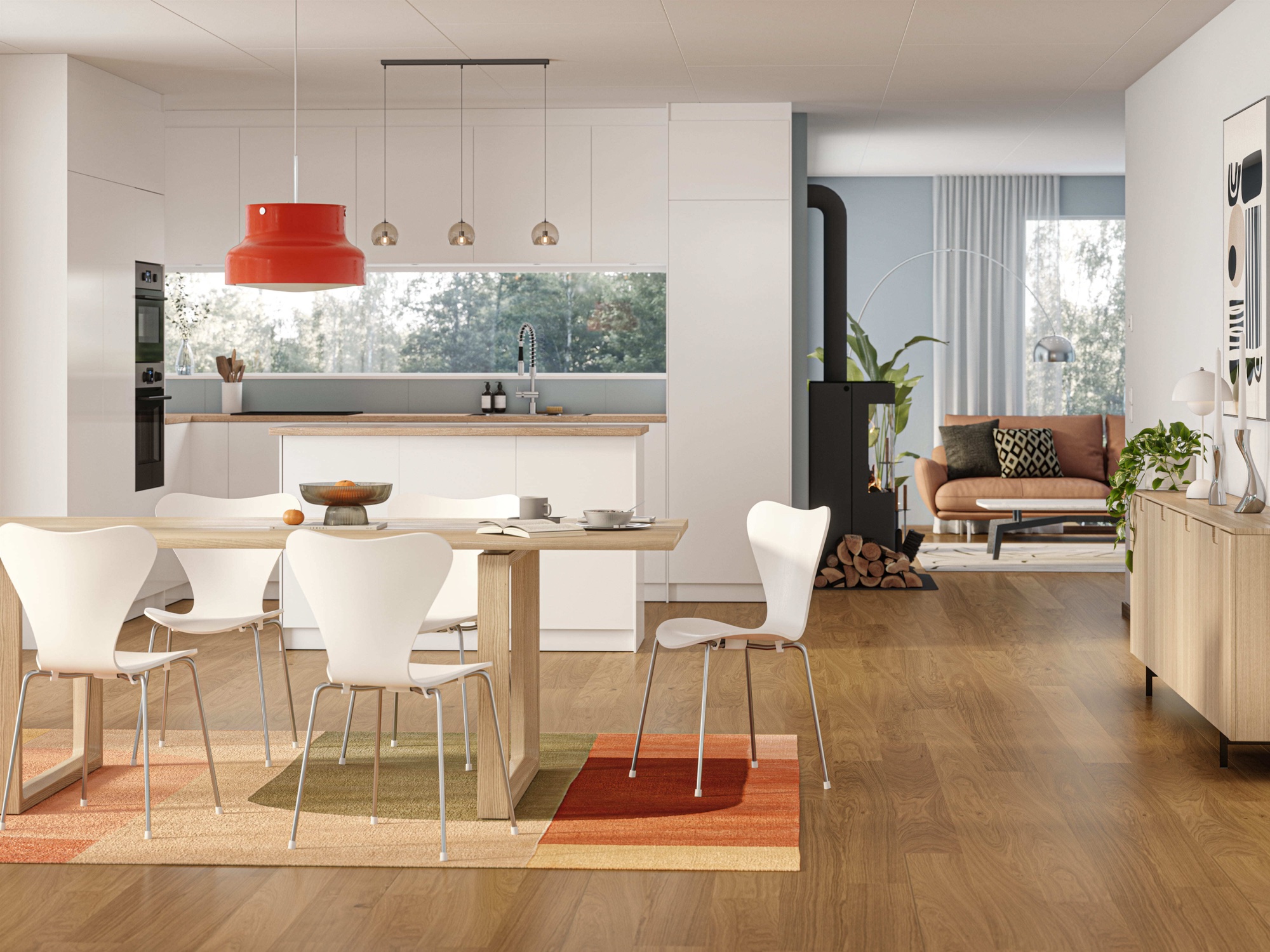 Lame de parquet hybride Bjelin Woodura Skogen chêne Natural 5