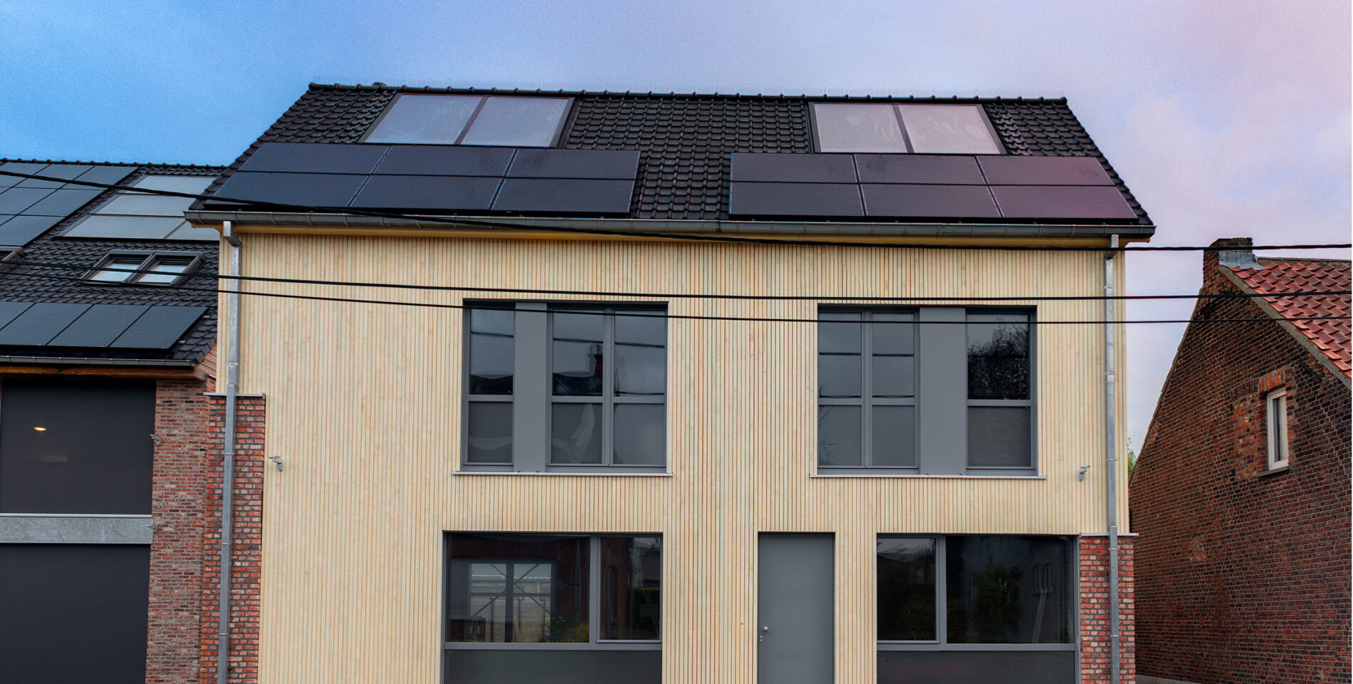 Façades de maisons passives à Zele