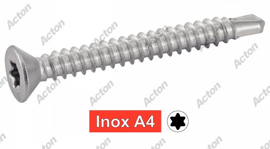 Vis autoperçantes tête fraisée six lobes inox A4 - DIN 7504 o Acton