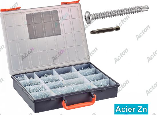 Coffret DIN 7504 m Vis autoperçantes TC phillips + + embouts acier