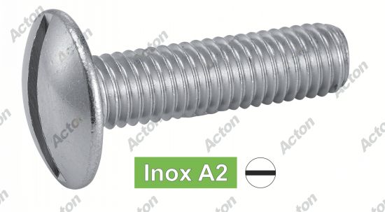 Vis à métaux tête ronde large -poêlier- fendue inox A2 - NFE 25-129