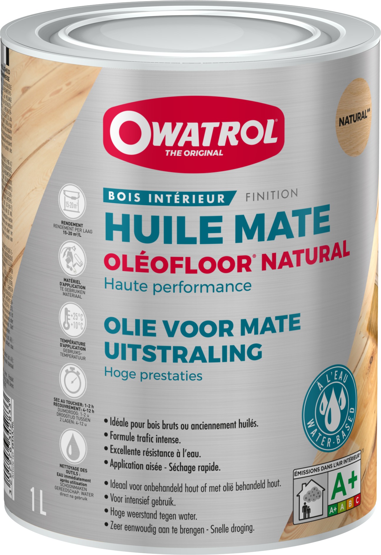 OLEOFLOOR® NATURAL : Huile de protection mate bois intérieur