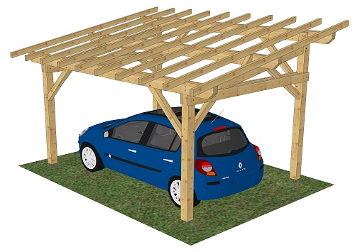 Carport en épicéa Rognier