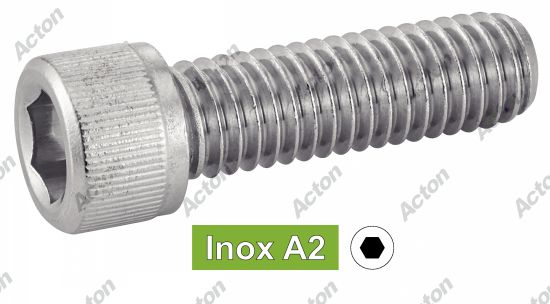 Vis à métaux UNC tête cylindrique six pans creux inox A2 Acton