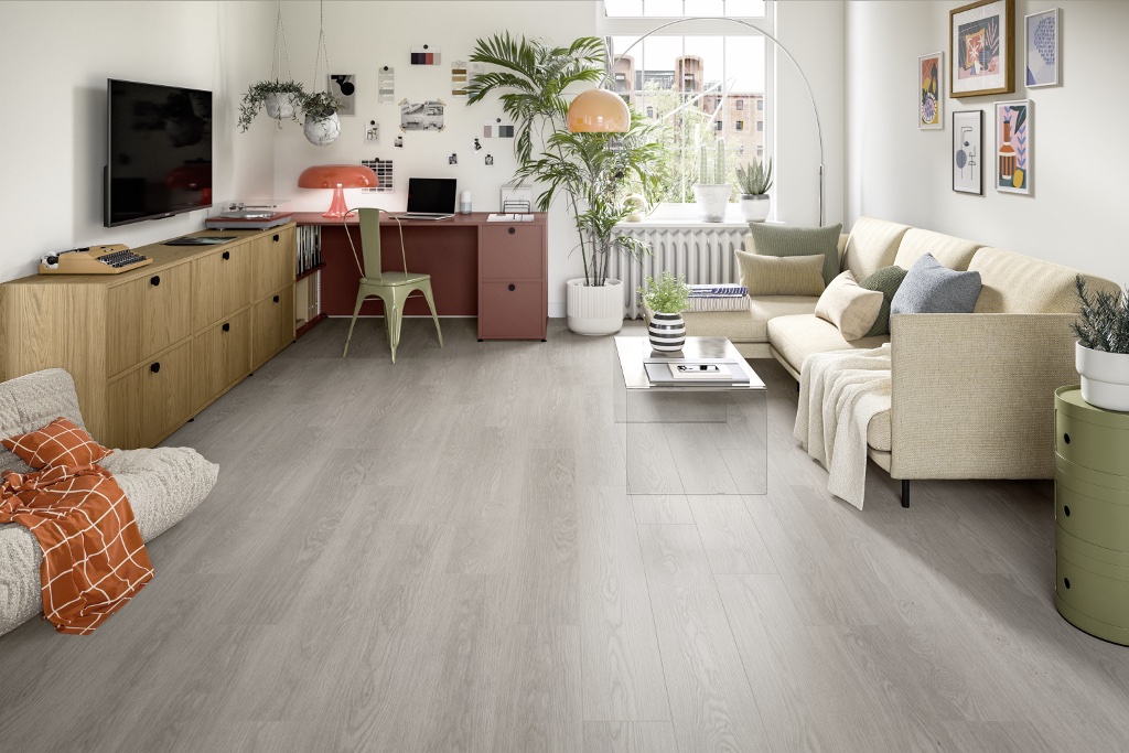 Lame de sol stratifié hydrofuge EGGER Grey Baronia Oak 5