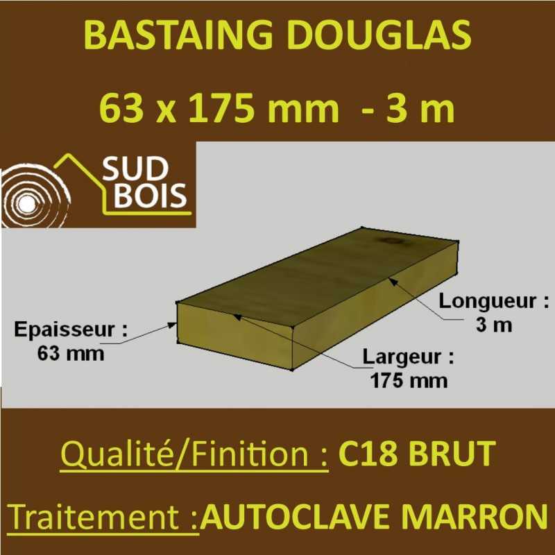 Palette de 30 Chevrons 63x175 Douglas Autoclave Marron Brut 3M