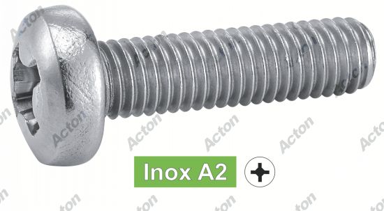 Vis à métaux tête cylindrique phillips inox A2 - DIN 7985 Acton