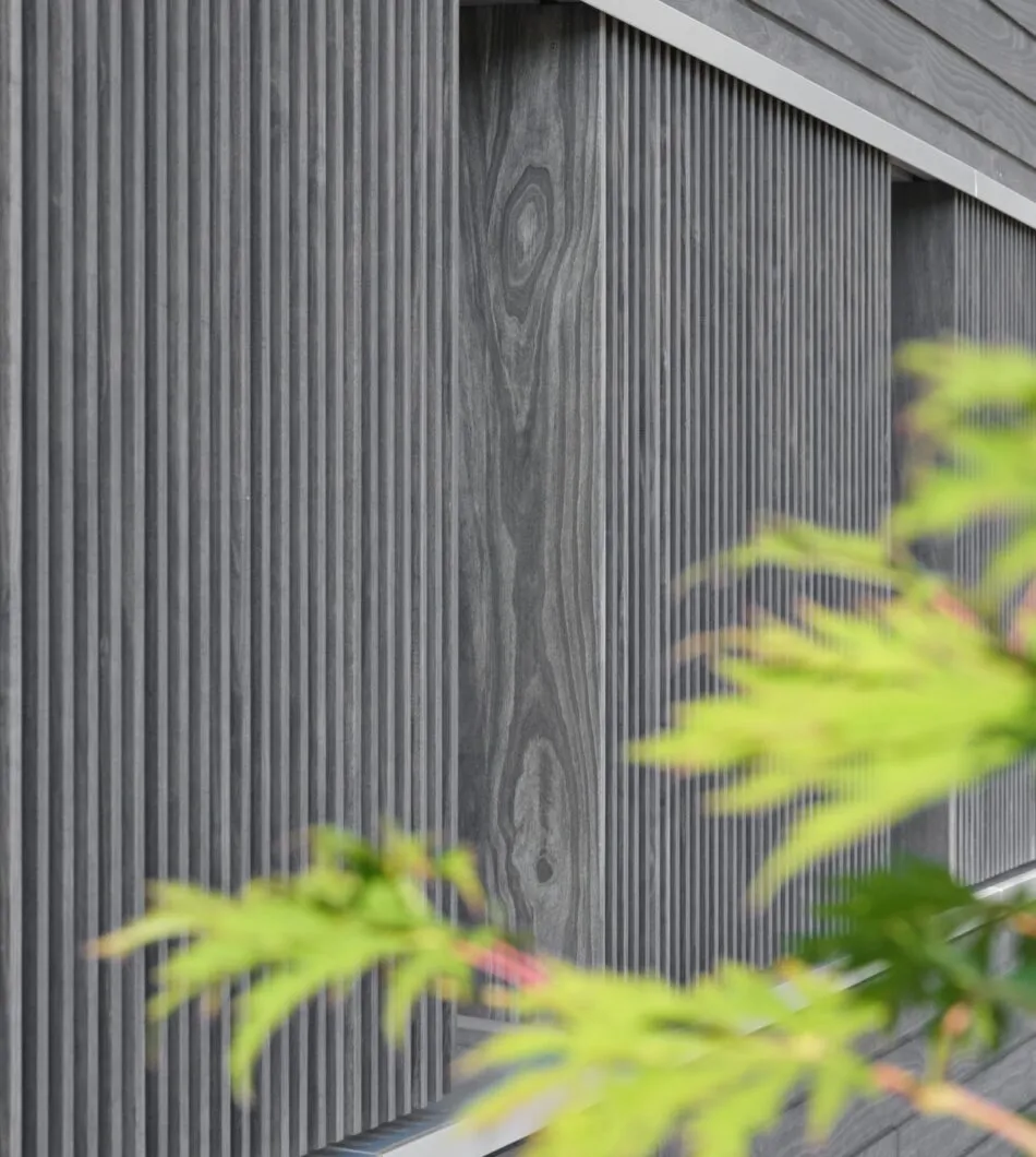 Les premiers bureaux avec un bardage en bois Accoya Color gris