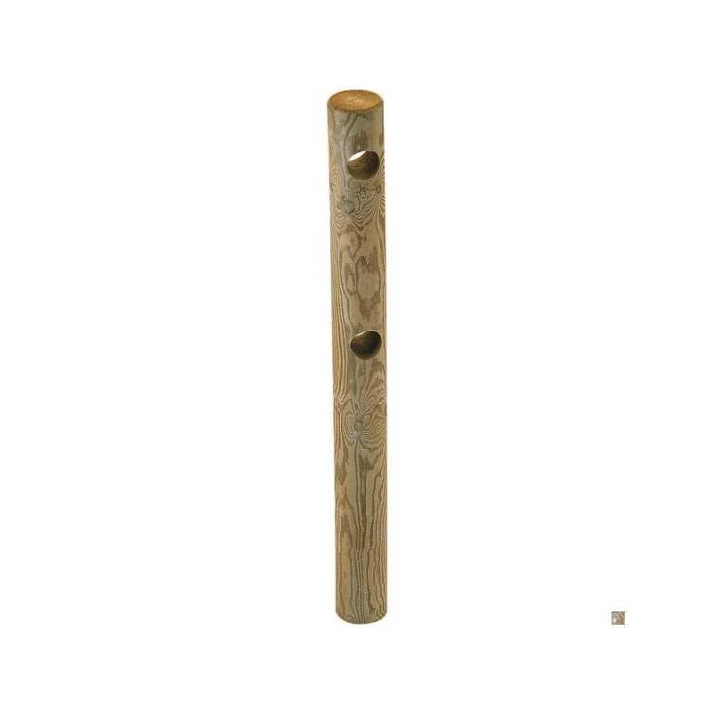 Poteau Bois Pin ø 140 mm percé en ø 80 mm pour Clôture 3