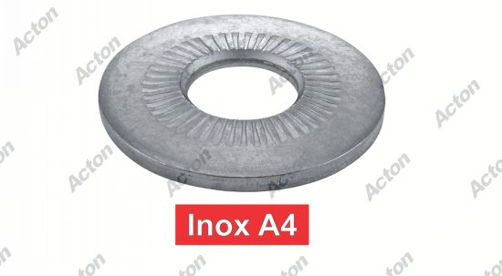 Rondelle coniques striées serie large inox A4 - NFE 25511 Acton