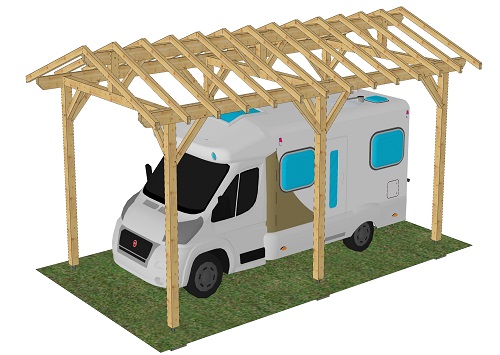 Carport en épicéa Roche Noir