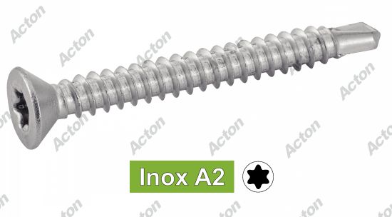 Vis autoperçantes tête fraisée six lobes inox A2 - DIN 7504 o Acton