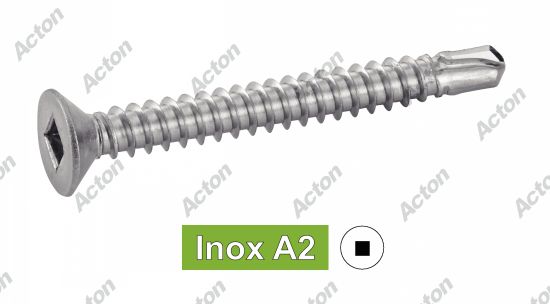 Vis autoperçantes tête fraisée carrée inox A2 - DIN 7504 o Acton