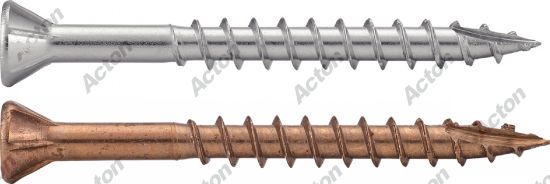 Vis pour terrasse tête fraisée réduite six lobes inox A2 Acton 2