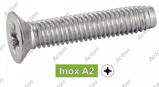 Vis autotaraudeuses tête fraisée pozidrive inox A2 - DIN 7500 mz Acton