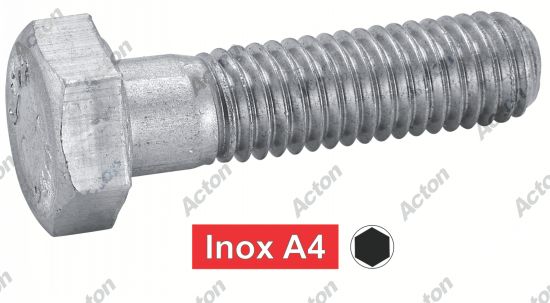 Vis à métaux tête hexagonale filetage partiel DIN 931 inox A4 Acton