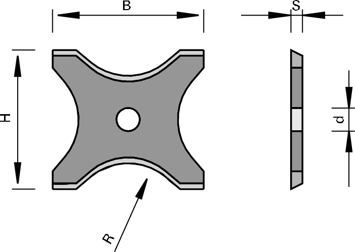 Plaquettes réversibles HW symétriques à arrondir à 2 rayons LEUCO 2