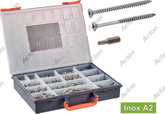 Coffret vba tête fraisée six lobes + + embouts inox A2 Acton