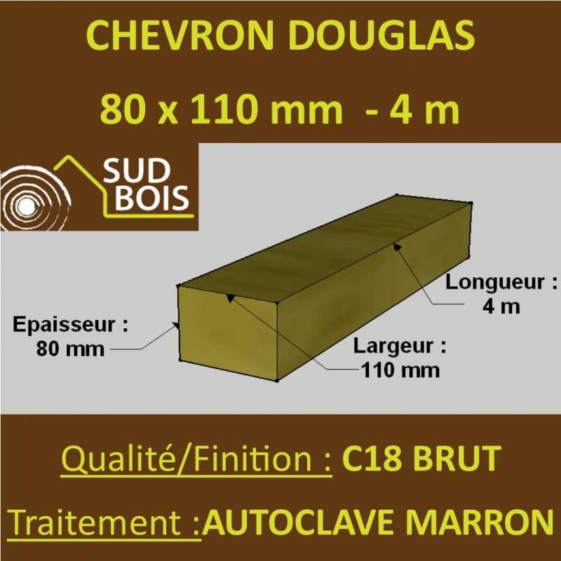 Palette de 40 Chevrons 80x110 Douglas Autoclave Marron Brut 4M