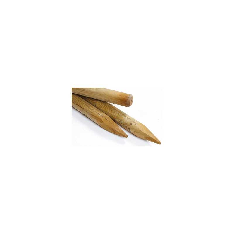 Piquet / Tuteur Bois Rond Fraisé Appointé Pin Autoclave Classe 4 4
