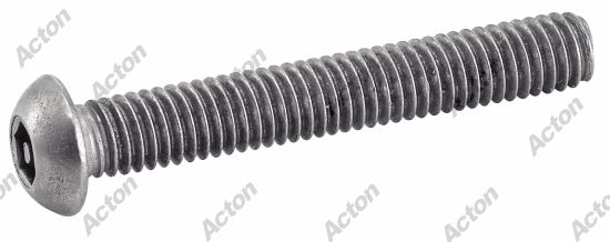 Vis tête bombée six pans creux inviolable avec teton central inox A2