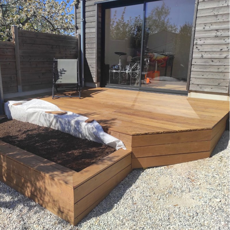 Pack Lame de Terrasse Lisse 2 Faces Bois Exotique 21x145 Cumaru 1er Choix 4