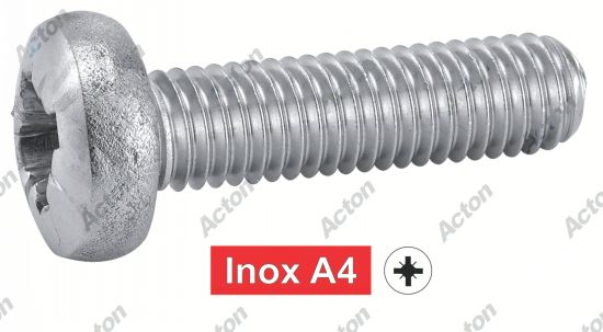 Vis à métaux tête cylindrique pozidrive inox A4 - DIN 7985 Acton
