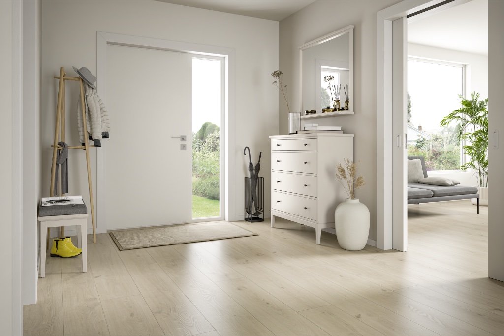 Lame de sol stratifié hydrofuge EGGER Cream Seefeld Oak 2
