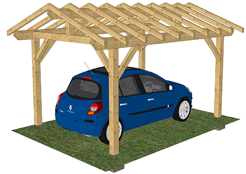 Carport en épicéa Moucherolle