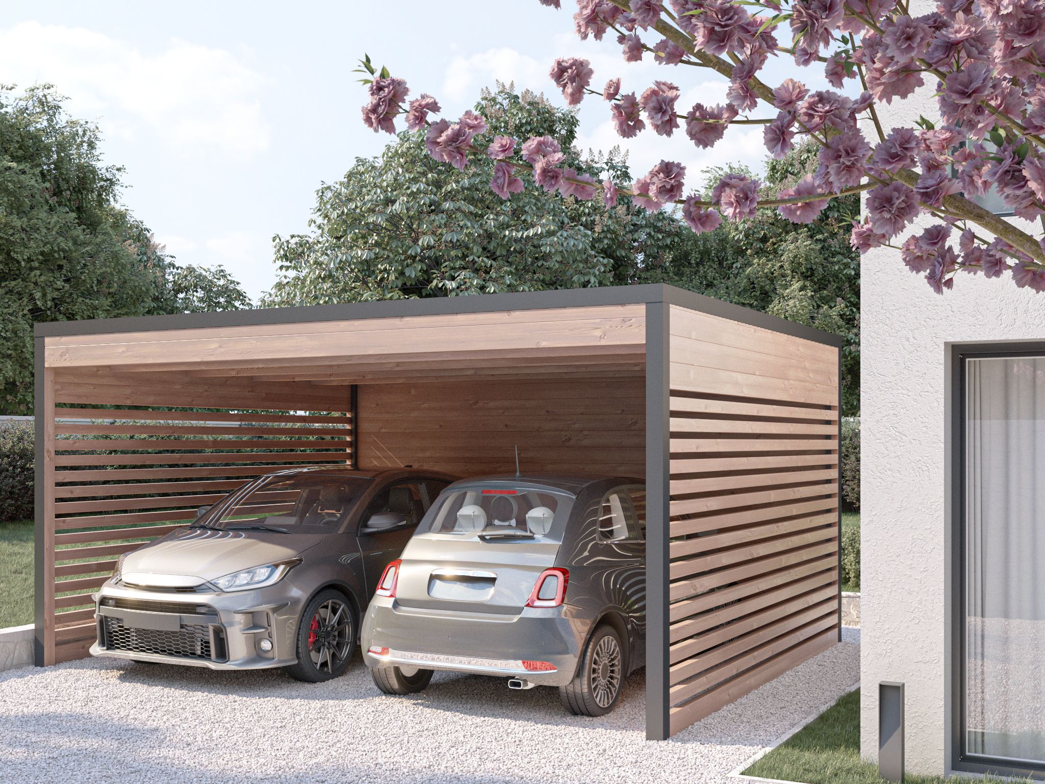 Carport bois Douglas Brikawood 5×4 20 m²