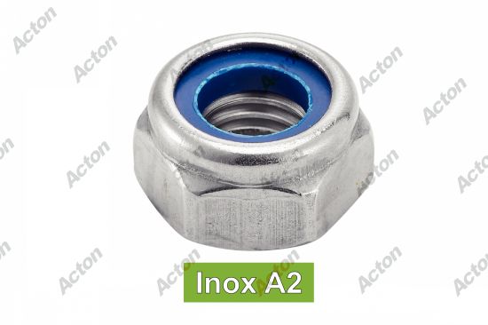 Écrou hexagonal indesserrables avec bague nylon DIN 985 inox A2 Acton