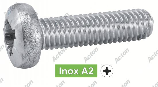 Vis à métaux tête cylindrique pozidrive inox A2 - DIN 7985 Acton