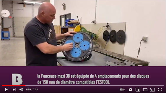 Ponceuse orbitale Maxi 38 pour ateliers qui travaillent avec les 3