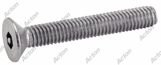 Vis tête fraisée six pans creux inviolable avec teton central inox A2