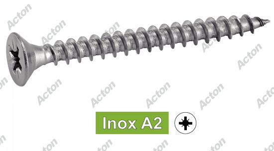 Vis pour bois aggloméré tête fraisée pozidrive inox A2 Acton