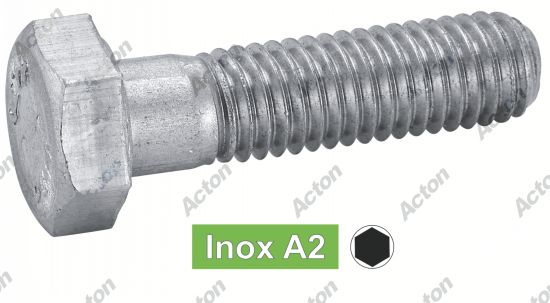Vis à métaux tête hexagonale filetage partiel DIN 931 inox A2 Acton