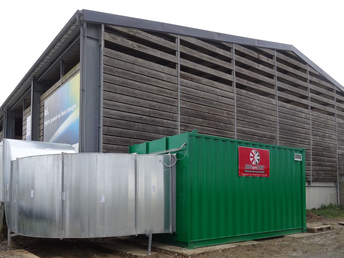 Séchoir BIGonDRY pour biomasse bois de chauffage et copeaux